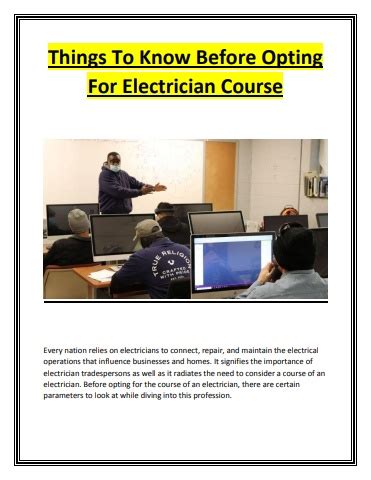 Things To Know Before Opting For Electrician Course .